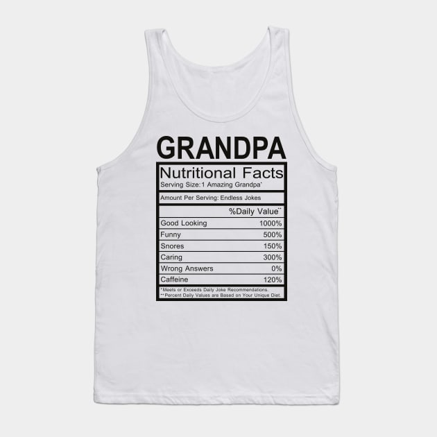 Grandpa Nutritional Facts Tank Top by DragonTees